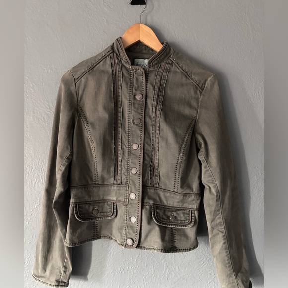 Indigo Palms | military | olive | fitted | button up | jacket | M - Picture 1 of 13
